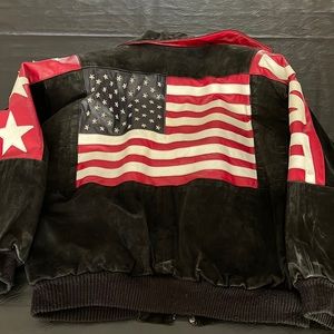 Leather American Flag Jacket EUC Suede VINTAGE (SS)